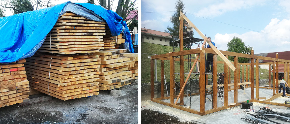 Vystávba tržnice v Jastrabej